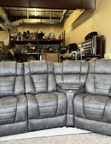 black leather couch