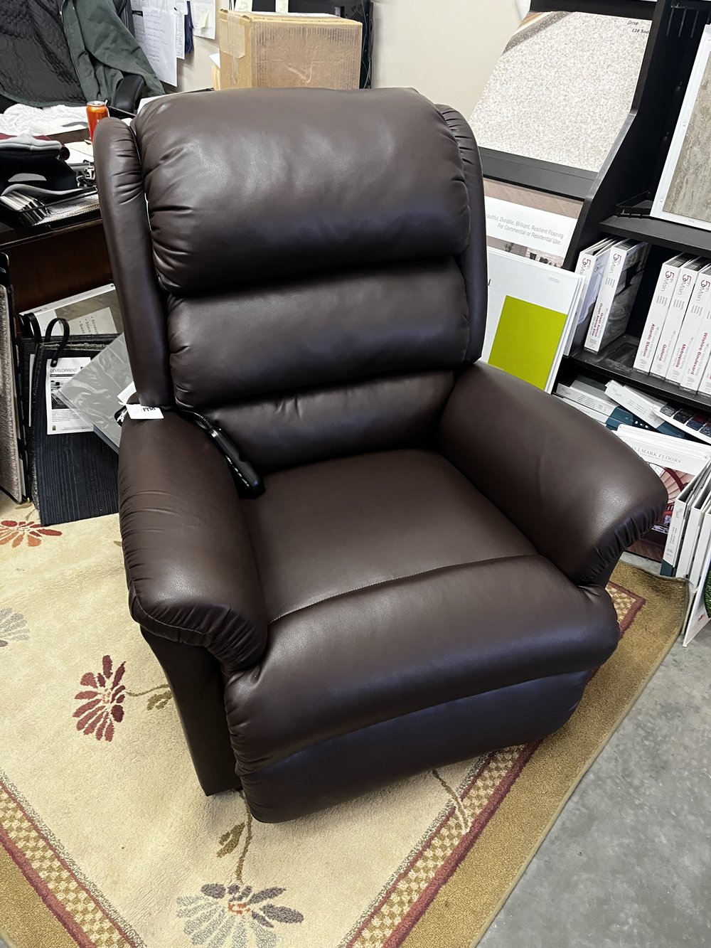 Brown leather armchair