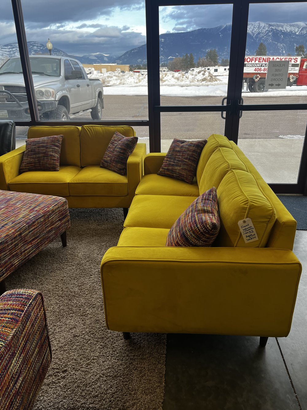 yellow sofas