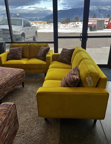 yellow sofas