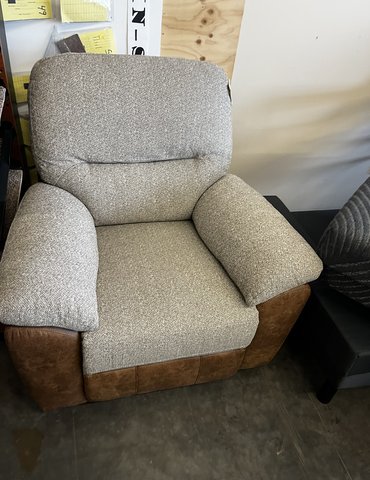 grey and brown armchair