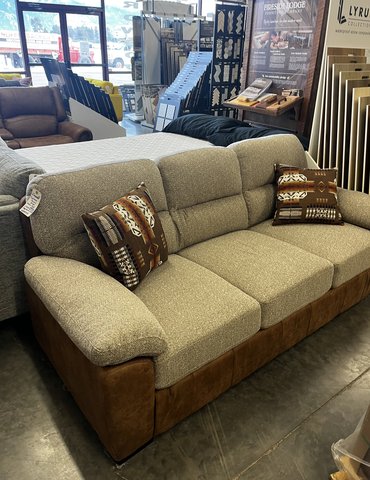two shades of brown sofa
