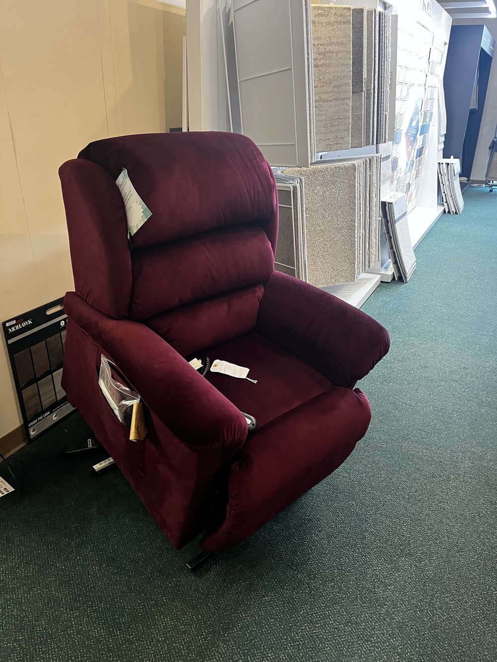 Red leather armchair