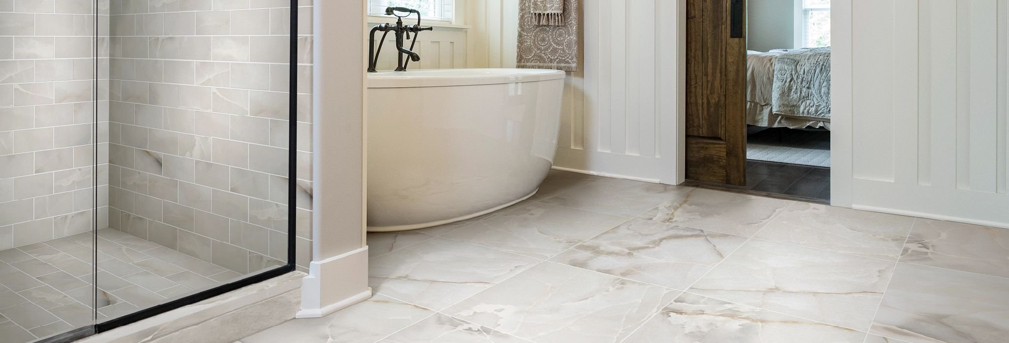 bathroom with tile floors