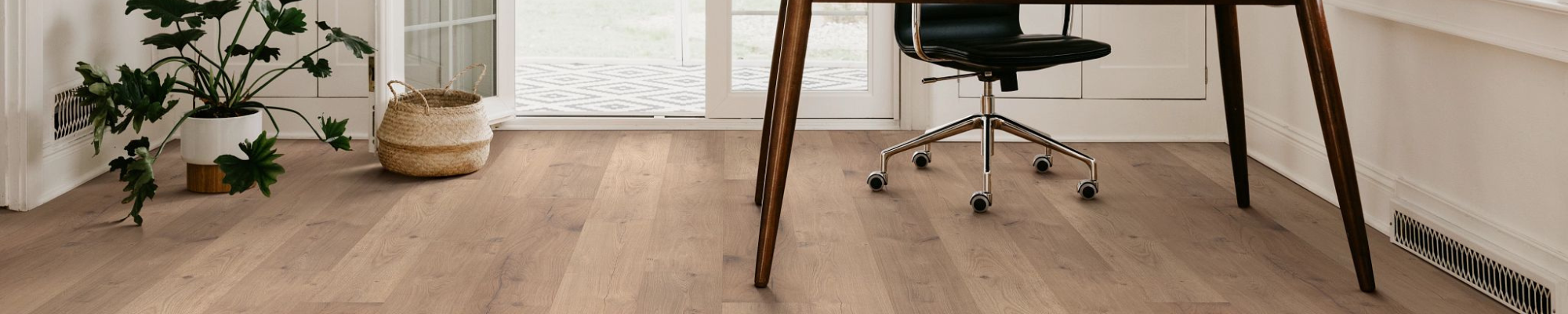 home office on laminate floor